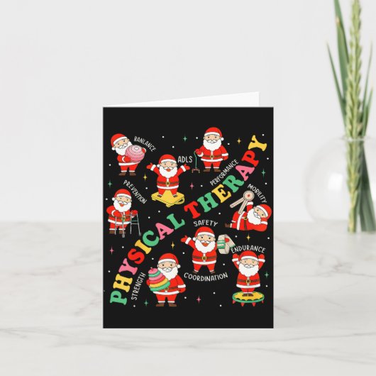 Carte Pt Christmas Physical Therapy Santa Therast Xmas P (Devant)
