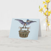 Carte Pteranodon Portant Un Panier (Fleur jaune)