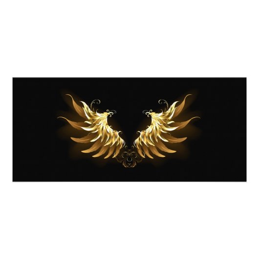 Carte Publicitaire Ailes d'Ange d'or sur arrière - plan noir (Devant)