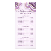 Carte Publicitaire Améthyste Violet Paillettes Agate Géode Luxe Chic (Dos)