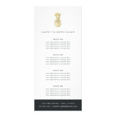 Carte Publicitaire Ananas Faux Gold | Tarification ou services (Devant)