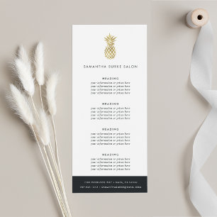 Carte Publicitaire Ananas Faux Gold Tarification ou services