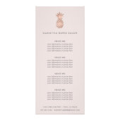 Carte Publicitaire Ananas Rose en or Faux | Tarification ou services (Devant)