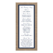Carte Publicitaire Ancre De La Marine Sur Burlap Beach Wedding Progra (Dos)