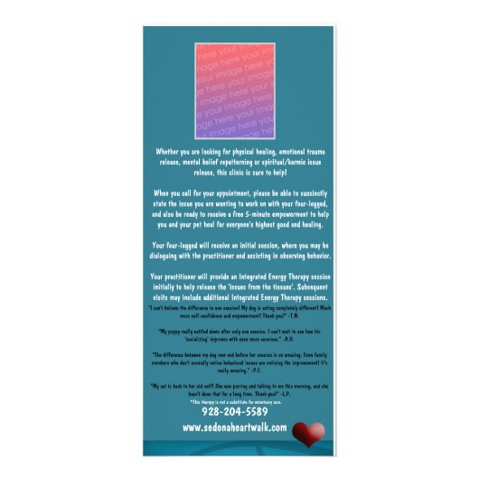 Carte Publicitaire animaux de compagnie (Dos)