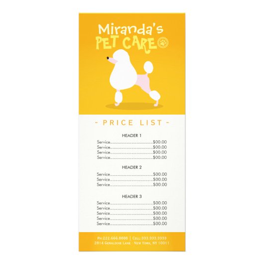 Carte Publicitaire Animaux de compagnie assis Grooming Beauté Salon T (Devant)