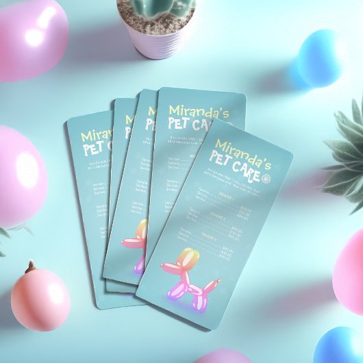 Carte Publicitaire Animaux de compagnie assis Grooming Beauté Salon T