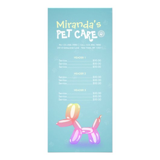 Carte Publicitaire Animaux de compagnie assis Grooming Beauté Salon T (Devant)