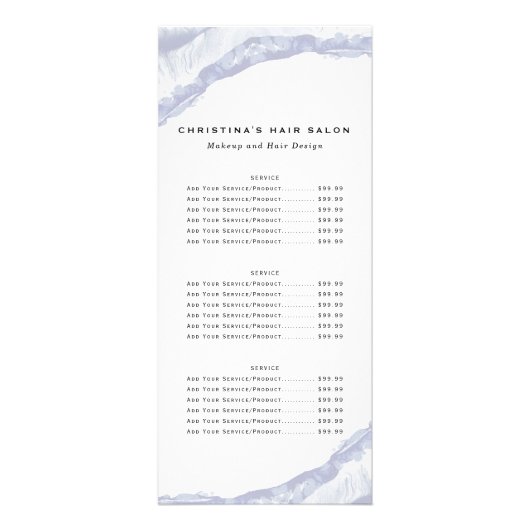 Carte Publicitaire Aquarelle bleue minimaliste (Dos)
