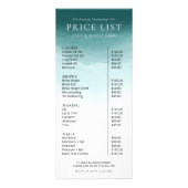 Carte Publicitaire Aquarelle moderne Salon d'affaires Turquoise Tarif (Devant)