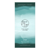 Carte Publicitaire Aquarelle moderne Salon d'affaires Turquoise Tarif (Dos)