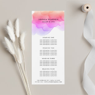 Carte Publicitaire Aquarelle moderne Services ou tarif