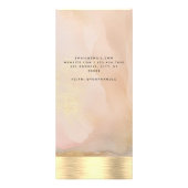 Carte Publicitaire Aquarelle Or Foil Prix Blush Rose Élégant (Dos)