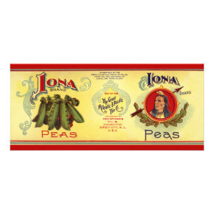 Carte Publicitaire Art d'étiquette de canette de légumes vintage, pet