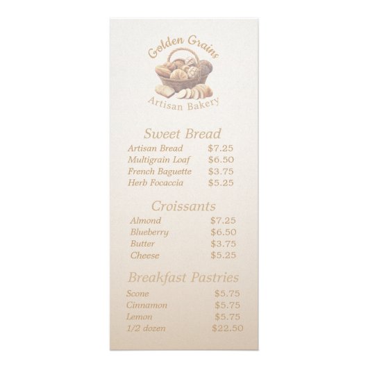 Carte Publicitaire Artisan Bread Basket (Devant)