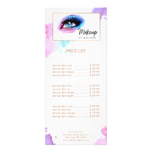 Carte Publicitaire Artiste créative de maquillage oculaire aquarelle