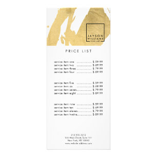 Carte Publicitaire Artiste moderne Abstrait Faux Gold Brushstrokes Ra