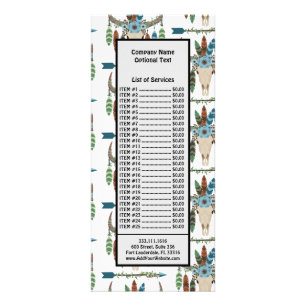 Carte Publicitaire Attrape-rêves à plumes bohèmes Bleu Andouiller Flè