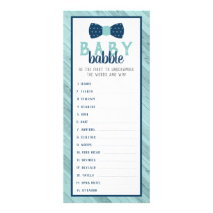 Carte Publicitaire Baby Babble Word Scramble Baby shower Jeu