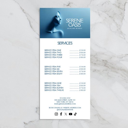 Carte Publicitaire Beauté Sérénité Soins du visage, Massage, Spa