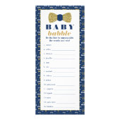 Carte Publicitaire Bébé Bébé Mot Scramble Jeu, Cravate Bow (Devant)