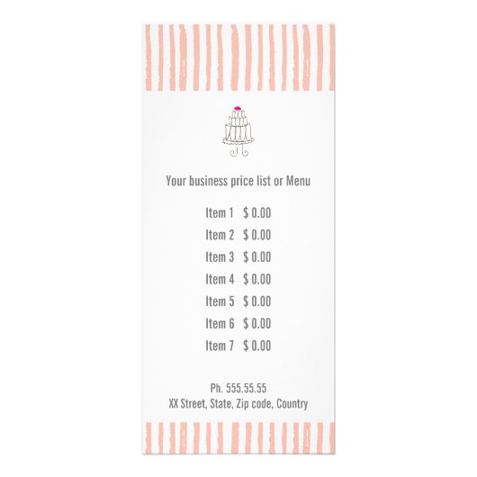 Carte Publicitaire Biens de boulangerie (Devant)