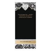 Carte Publicitaire Bijoux Damask Beige Floral Salon Spa (Dos)