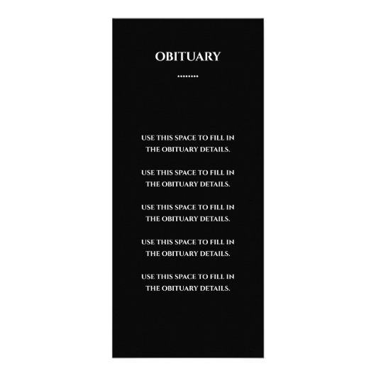 Carte Publicitaire Black Photo Celebration of Life Memorial Program (Dos)