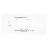 Carte Publicitaire Black Sequin Beauty Salon Certificat cadeau (Dos)