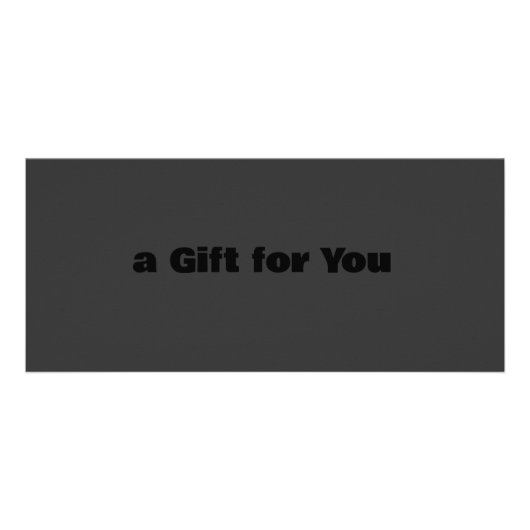 Carte Publicitaire Black sur Black Modern certificat cadeau (Devant)