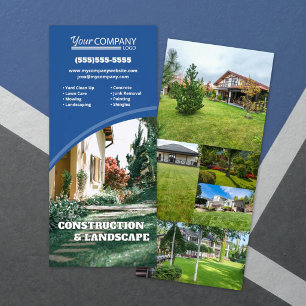 Carte Publicitaire Bleu marine, Photos et logo de l'entreprise vertic