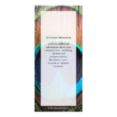 Carte Publicitaire Bleus riches de macro plume de paon (Dos)