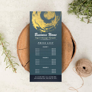 Carte Publicitaire Blue Gold Yoga Massage Thérapie ZEN Signe Prix