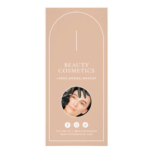 Carte Publicitaire Blush Minimal Arch Beauty Business Price List (Devant)