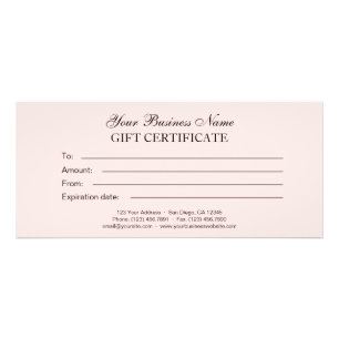 Carte Publicitaire Blush Pink Classic Générique Certificat cadeau sim