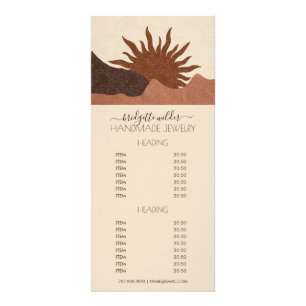 Carte Publicitaire Boho Terracotta Sable Soleil Bijoux artisanal