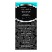 Carte Publicitaire Bons bleus turquoises de salon (Dos)