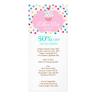 Carte Publicitaire Boulangerie Cuite Cupcake Polka Dot 3