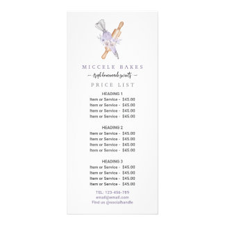 Carte Publicitaire Boulangerie Florale Violet Prix de service