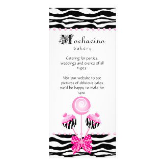 Carte Publicitaire Boulangerie Pops de gâteau Zebra Coeur Coeur Cooki