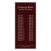 Carte Publicitaire boulangerie rustique de gâteau de chocolat de (Dos)