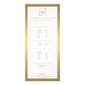 Carte Publicitaire BOX LOGO avec VOTRE INITIAL/MONOGRAM en Faux Gold (Devant)