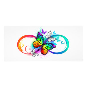 Carte Publicitaire Bright infinity with rainbow butterfly