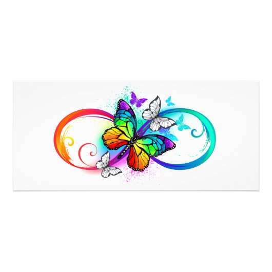 Carte Publicitaire Bright infinity with rainbow butterfly (Devant)