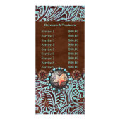 Carte Publicitaire brun turquoise western pays à outils cuir (Dos)