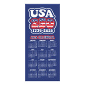 Carte Publicitaire Calendrier 2026 USA 250 Anniversaire de l'Amérique (Devant)