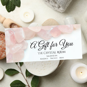 Carte Publicitaire Certificat cadeau de salon Spa rose Rose Quartz
