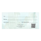 Carte Publicitaire Certificat cadeau Spa Salon de glace bleu clair (Dos)