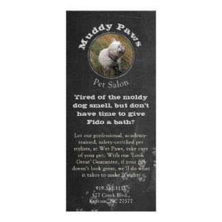 Carte Publicitaire Chalkboard Dog Grooming Services