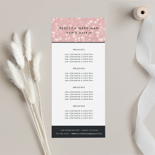 Carte Publicitaire Champagne rose Bokeh Tarification ou services